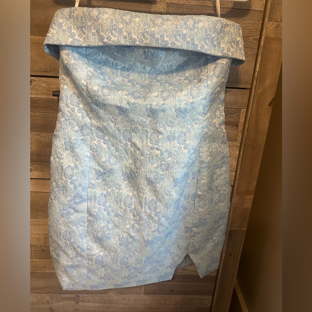 Lulu's Light Blue Floral Dress